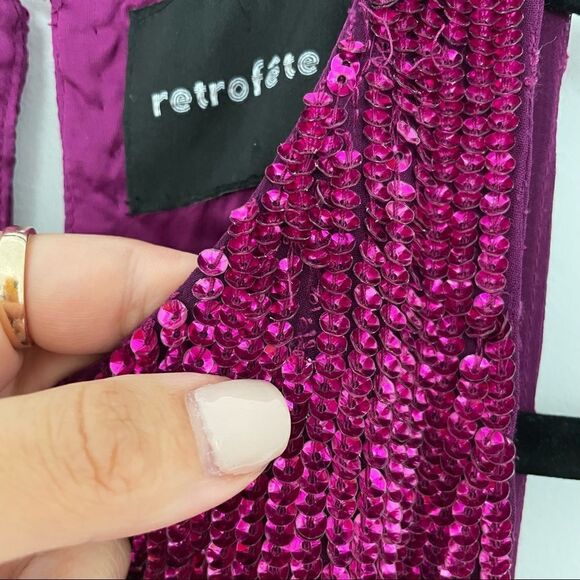 RETROFÊTE Tilly Sequin Tie-Sash Midi Dress - Picture 9 of 13